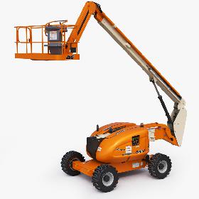 3D JLG 600AJ Telescopic Boom Lift Cherry Picker Rigged model